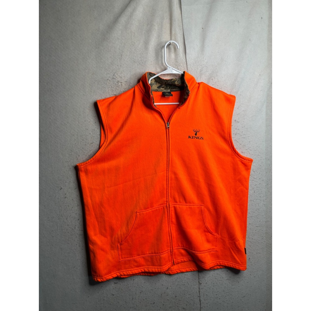 Kings Camo Mens 2XL Blaze Orange Hunting Vest Fleece Lined Full Zip 9165